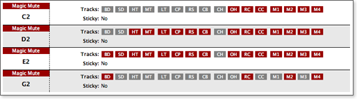 Sample Magic Mute configuration.